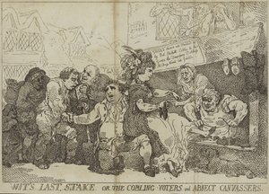ウィットの最後の利害関係者、または有権者の有権者と反対派 作： Thomas Rowlandson